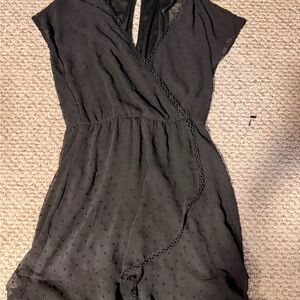 Lush Black Lace-Trim Top